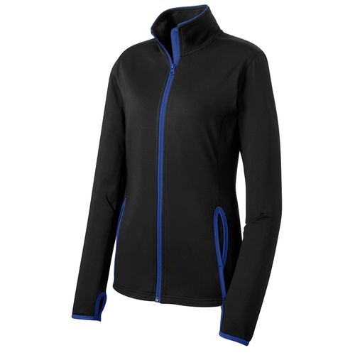 Sport-Tek Ladies Sport-Wick Stretch Contrast Full-Zip Jacket image thumbnail