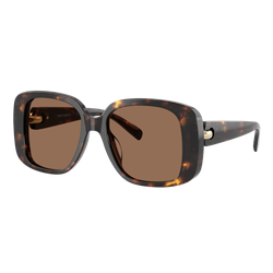 Image of Tory Burch Womens Pierced Oversized Square Sunglasses, Brown Tortoise/Brown, Size 53 frame