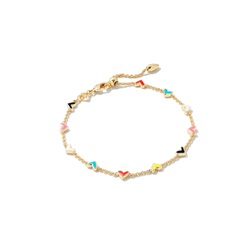 Image of Kendra Scott Haven Heart Gold Chain Bracelet, Multi Mix
