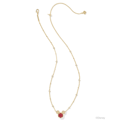 Image of Kendra Scott Disney Gold Mickey Mouse Short Pendant Necklace, Bright Red Drusy