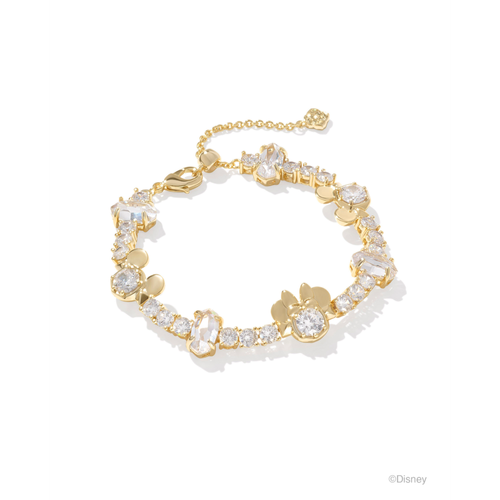 Kendra Scott Disney Gold Mickey Minnie Mouse Tennis Bracelet, White CZ image thumbnail