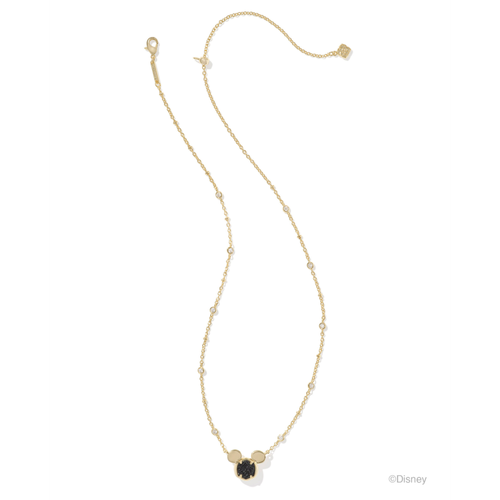 Kendra Scott Disney Gold Mickey Mouse Short Pendant Necklace, Black Drusy image thumbnail