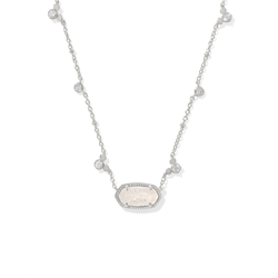 Image of Kendra Scott Disney Silver Mickey Mouse Elisa Short Pendant Necklace, Iridescent Drusy