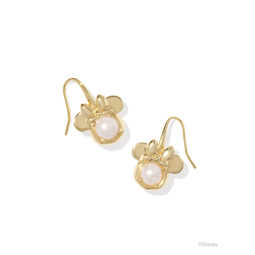 Kendra Scott Disney Gold Minnie Mouse Drop Earrings, Freshwater Cultured Pearl image thumbnail