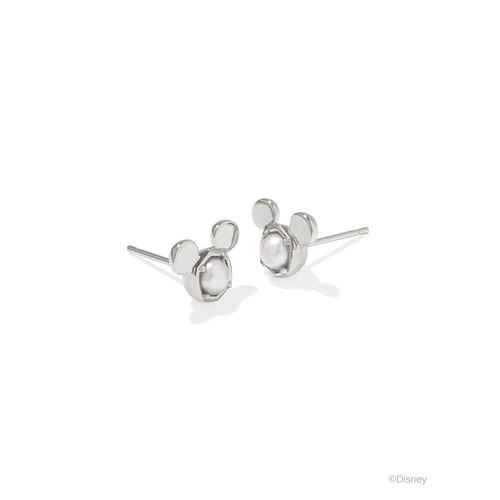 Kendra Scott Disney Silver Mickey Mouse Stud Earrings, Freshwater Cultured Pearl image thumbnail