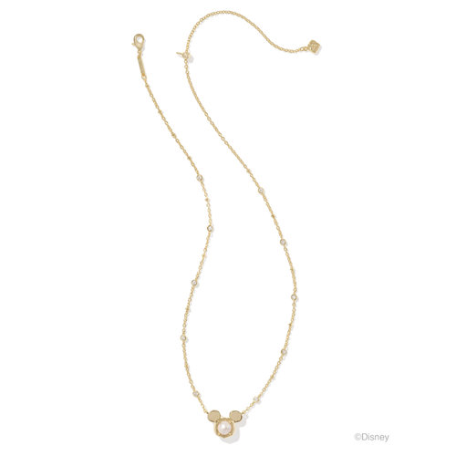 Kendra Scott Disney Gold Mickey Mouse Short Pendant Necklace, Freshwater Cultured Pearl image thumbnail