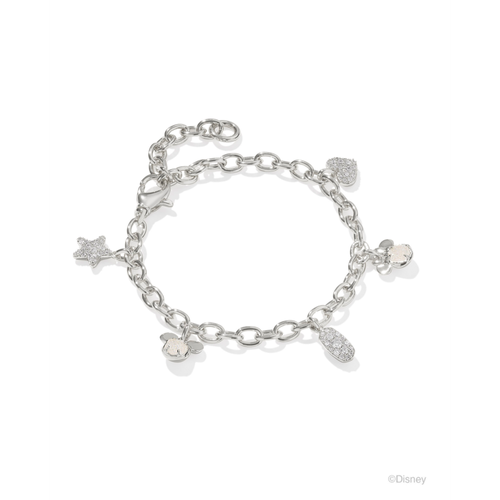 Kendra Scott Disney Silver Mickey Minnie Charm Bracelet, Iridescent White Mix image thumbnail