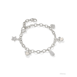 Image of Kendra Scott Disney Silver Mickey Minnie Charm Bracelet, Iridescent White Mix