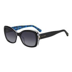 Image of Kate Spade Elowen Sunglasses Black/Dark Grey Gradient, Size 55 frame