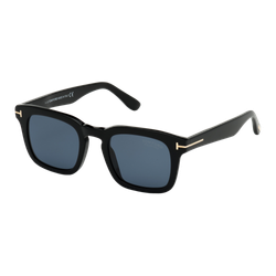 Image of Tom Ford Polarized Dax Sunglasses Shiny Black/Blue Polarized, Size 50 frame