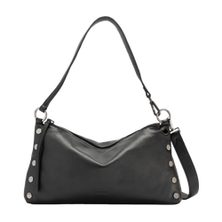 Image of Hammitt Kyle Leather Shoulder Bag Black/Gunmetal