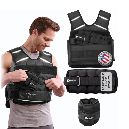 Lifepro Weighted FlexVest with Ankle Weights, Men 5-20 lb image thumbnail