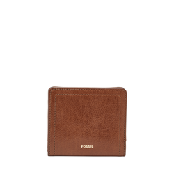 Image of Fossil Logan Leather Small RFID Bifold Wallet, Brown