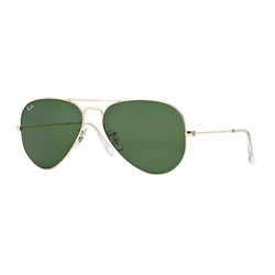 Image of Ray-Ban Original Aviator Sunglasses Gold/Crystal Green