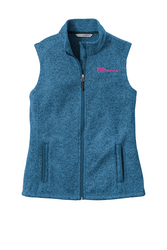 Image of Women's Sweater Fleece Vest Medium Blue Heather (Decorated on Demand)