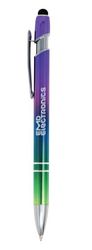 Image of Aluminum Gradient Stylus Click Action Pen (Blue Ink)