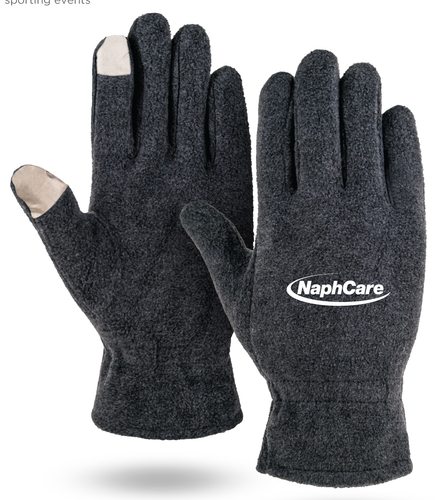 Grey Large Fleece Touchscreen Gloves image thumbnail