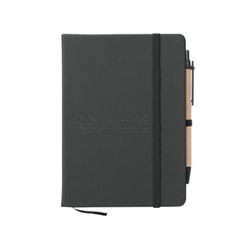 Image of Black Building Forward Journal with Pen and Sticky Notes