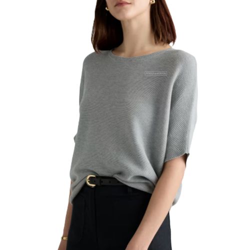 Quince Ladies' Grey Cotton Cashmere Sweater image thumbnail