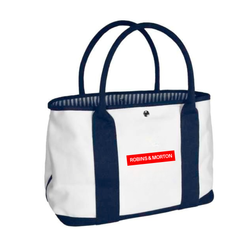 Image of White/Navy Hampton Tote
