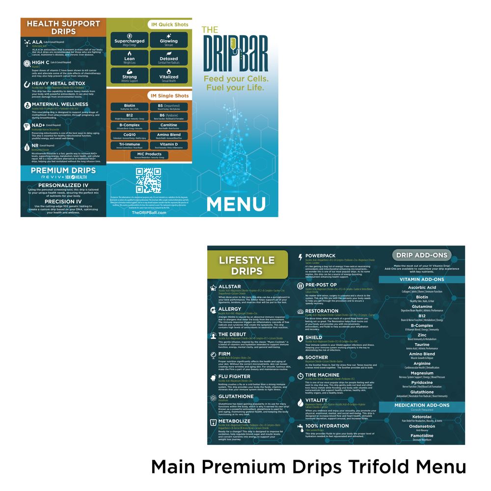 *Premium Drips Trifold Menu (6/2025 Update)  primary image