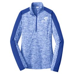 Image of Ladies Electric Heather Colorblock 1/4-Zip Pullover
