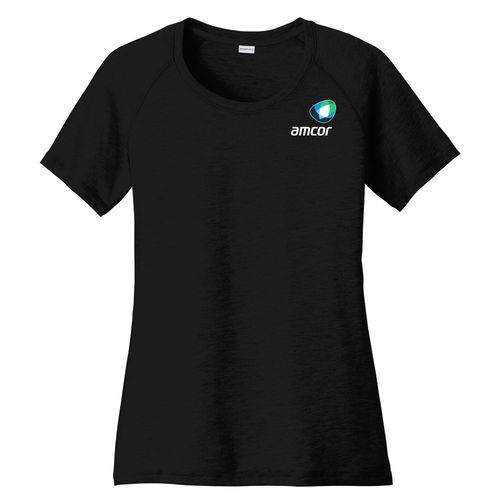 Sport-Tek Ladies Tri-Blend Wicking Scoop Neck Raglan Tee image thumbnail