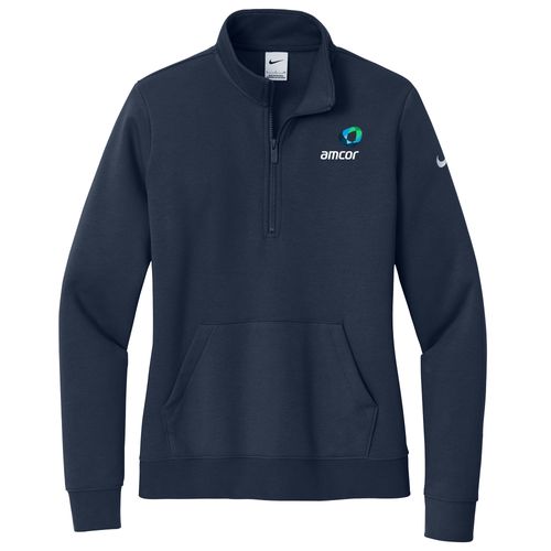 Nike Ladies Club Fleece Sleeve Swoosh 1/2 Zip image thumbnail
