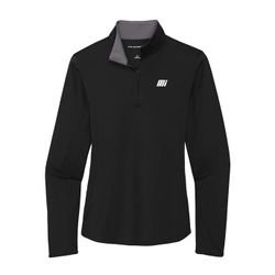 Image of Ladies Black Quarter Zip Pullover