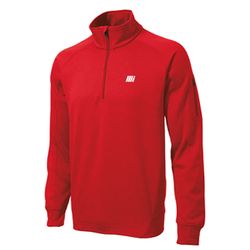 Image of Men's Red Quarter Zip Fleece Pullover