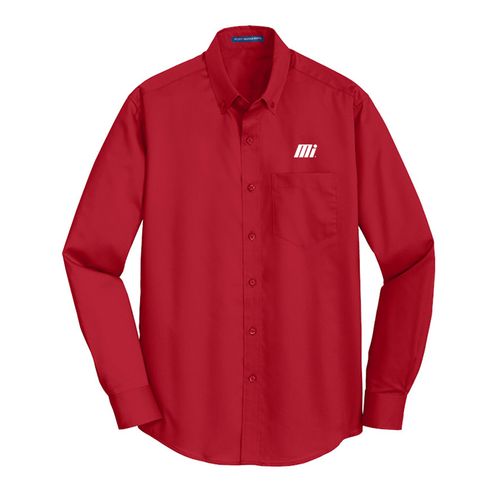 Men's Red Twill Button Down Shirt image thumbnail