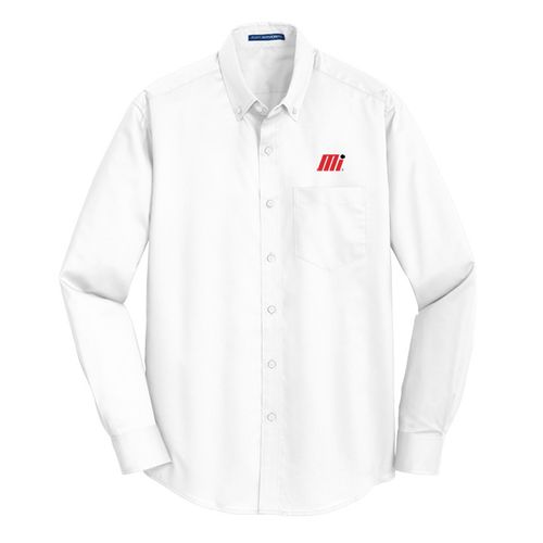Men's White Twill Button Down Shirt image thumbnail