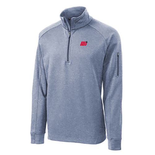 Men's Grey Heather Quarter Zip Fleece Pullover image thumbnail