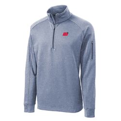 Image of Men's Grey Heather Quarter Zip Fleece Pullover