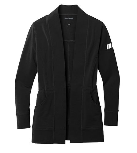 Ladies' Black Microterry Cardigan image thumbnail