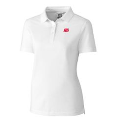 Image of Cutter & Buck Ladies' White Tri-Blend Pique Polo