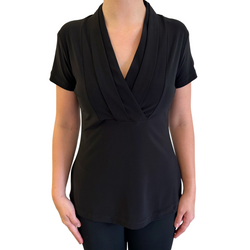 Image of Ladies' Black Cross Front Blouse