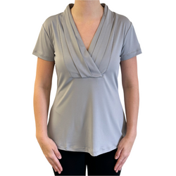 Image of Ladies' Grey Cross Front Blouse