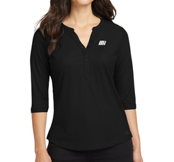 Image of PREORDER-Ladies' Ogio Jewel Henley in Blacktop