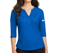 Image of PREORDER-Ladies' Ogio Jewel Henley in Electric Blue