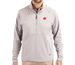 Image of Men's Cutter & Buck Grey Hybrid Recycled Quarter Zip