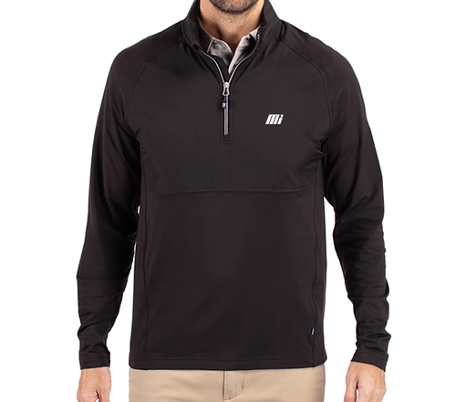 Men's Cutter & Buck Black Hybrid Recycled Quarter Zip image thumbnail
