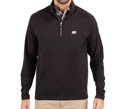 Image of Men's Cutter & Buck Black Hybrid Recycled Quarter Zip