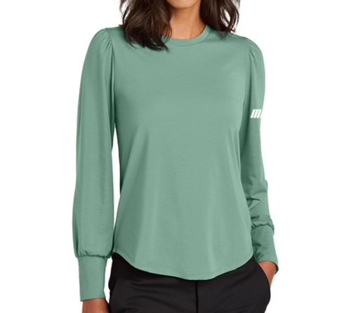 PREORDER-Ladies' Stretch Jersey Top in Sage image thumbnail