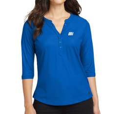 Image of Ladies' Ogio Jewel Henley in Electric Blue