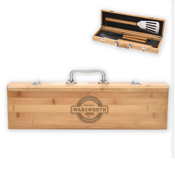 Image of BBQ SET IN BAMBOO CASE