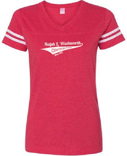 WOMENS FOOTBALL V-NECK TEE image thumbnail