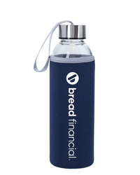 Image of Water Bottle - 18 oz, Aqua Pure Glass Bottle (INV)