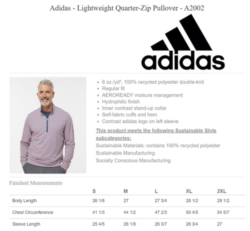 Jacket - Unisex Adidas Lightweight Quarter-Zip Pullover (ODL) image thumbnail