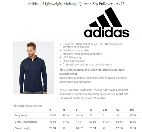 Jacket - Men's Adidas Lightweight Melange 1/4-Zip Pullover (ODL) image thumbnail